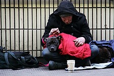 Obdachloser mit Hund