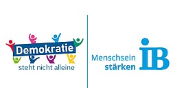 Logo des Internationalen Bundes sowie des Jahres der Demokratie