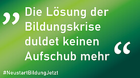Forderung nach schnellen Verbesserungen im Bildungssystem