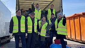 Hilfstransport des Internationalen Bundes (IB) für ukrainische Geflüchtete