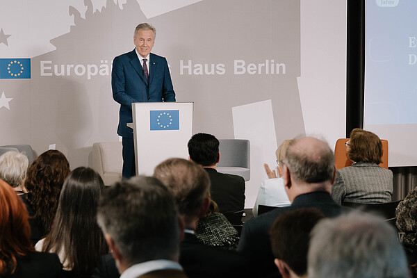 Ex-Bundespräsident Christian Wulff bei seiner Rede zum 75. Geburtstag des IB