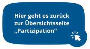 Dunkelblaues Rechteck mit weißer Schrift 'Hier geht es zurück zur Übersichtsseite Partizipation' und einem weißen Mausklick-Symbol