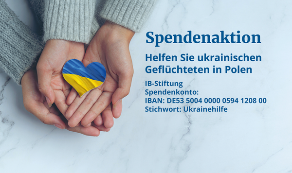 Spendeninformationen für die Ukraine-Hilfe des Internationalen Bundes (IB)